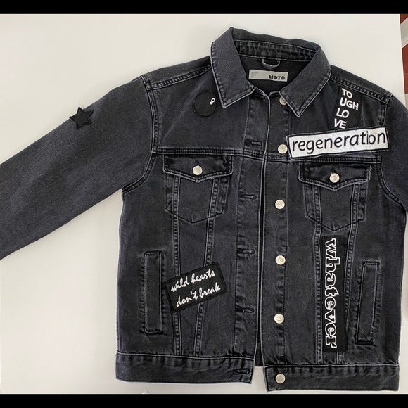 Topshop Troublemaker Denim Jaket Oversized - Picture 3 of 7